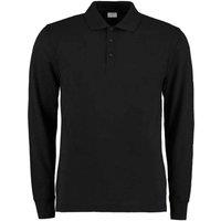 Kustom Kit Men's Pique Long-Sleeved Polo Shirt in Black | Size: 2XL