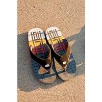 Animal Men's Jekyl All Over Printed Lightweight Flip Flop in Dark Grey | Size: 13