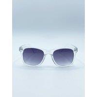 SVNX Men's Clear Wayfarer Sunglasses with Graded Grey Lenses