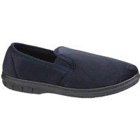 Fleet & Foster Men's John Twin Gusset Memory Foam Slipper in Navy | Size: 7