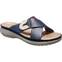 IVACHY Women's Fashion Sliders Slippers Memory Foam Indoor Outdoor Flip Flops in Blue | Size: 4
