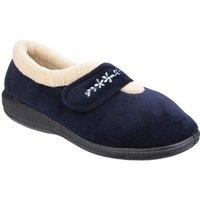 Fleet & Foster Women's Capa Touch Fastening Memory Foam Slipper in Navy | Size: 5