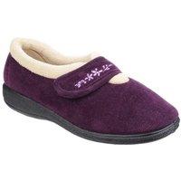 Fleet & Foster Women's Capa Touch Fastening Memory Foam Slipper in Plum | Size: 5