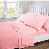 Chums Plain Poly/Cotton Sheet Set in Pink | Size: Single