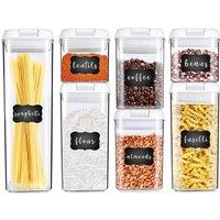 Dyzi 7-Piece White Food Storage Container Set Keep Freshness With Airtight Vacuum Seal | Size: 7 Pack
