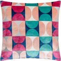 Paoletti Bardot Cut Velvet Retro Cushion in Blue | Size: 50 cm x 50 cm