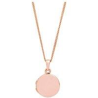 Simply Silver Women's Sterling Silver Rose Gold Round Locket