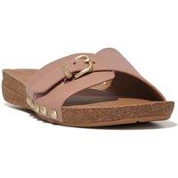 FitFlop Women's iQushion Adjustable Buckle Slides in Beige | Size: 7