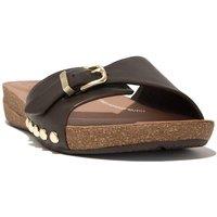 FitFlop Women's iQushion Adjustable Buckle Slides in Chocolate | Size: 8