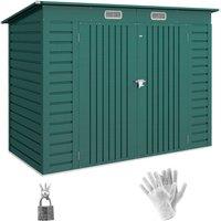 OUTSUNNY 8 x 4FT Metal Garden Storage Shed with Double Doors & 2 Vents in Green