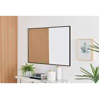 FurnitureboxUK Emma Medium 120x80cm Framed Rectangular Vertical Living Room Hallway Wall Mirror in Black | Size: 120x80 cm