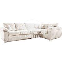 Delta Large Long Narrow 5 Seater Corner Sofa Right Hand Facing Jumbo Cord L Shape