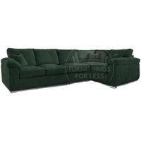 Delta Large Long Narrow 5 Seater Corner Sofa Right Hand Facing Jumbo Cord L Shape