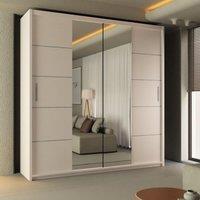 Sliding Wardrobes 4U Ribon Sliding Mirror Door Wardrobe 150cm X 217cm in White | Size: 150 cm X 217 cm
