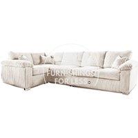 Delta Large Long Narrow 5 Seater Corner Sofa Left Hand Facing Jumbo Cord L Shape