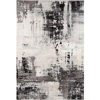 Kukoon Silver Grey Modern Distressed Abstract Rug in Metallic Silver | Size: 190 cm x 280 cm