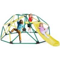Costway 8FT Dome Climber Kids Toddler Climbing Frame With Slide Geometric Climbing Dome