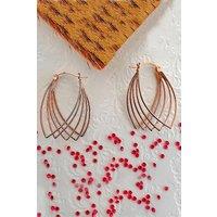 Otis Jaxon London Women's Multi Wire Overlapping Sterling Silver Hoop Earrings in Rose Gold