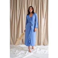 Pretty You London Women's Bamboo Frill Kimono in Bright Blue | Size: Medium/Large