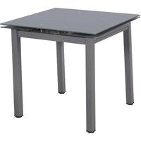 Modernique Tempered Glass Extending Small Dining Table 80 cm to 130 cm in Grey