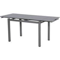 Modernique Tempered Glass Extending Large Dining Table 110 cm to 170 cm in Grey