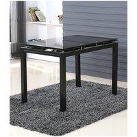 Modernique Tempered Glass Extending Large Dining Table 110 cm to 170 cm in Black