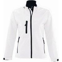SOL'S Women's Roxy Soft Shell Jacket (Breathable, Windproof & Water Resistant) in White | Size: 2XL