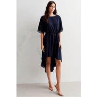 Cutie London Women's Navy Asymmetric Hem Mini Dress | Size: 16