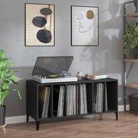 Berkfield Home Record Cabinet Black 100x38x48 cm Engineered Wood | Size: 100 x 38 x 48 cm