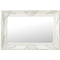Berkfield Home Wall Mirror Baroque Style 60x40 cm White