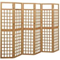 Berkfield Home 6-Panel Room Divider/Trellis Solid Fir Wood 242.5x180 cm in Brown