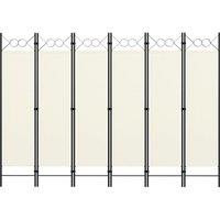 6-Panel Room Divider Cream White 240x180 cm
