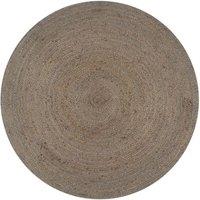 Berkfield Home Handmade Rug Jute Round 120 cm Grey | Size: 100 cm diameter