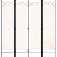 4-Panel Room Divider Cream White 160x180 cm