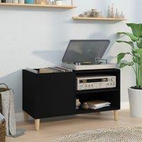Berkfield Home Record Cabinet Black 84.5x38x48 cm Engineered Wood