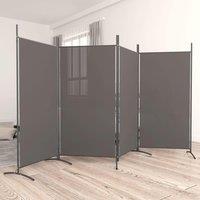 Berkfield Home 4-Panel Room Divider Anthracite 346x180 cm Fabric in Black