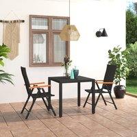 Berkfield Home 3 Piece Garden Dining Set Black & Brown