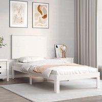Berkfield Home Bed Frame with Headboard White 100x200 cm Solid Wood