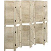 Berkfield Home 6-Panel Room Divider 210x165 cm Solid Wood Paulownia in Brown