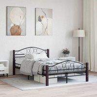 Berkfield Home Bed Frame Black Metal 120x200 cm | Size: Small Double