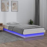 Berkfield Home LED Bed Frame White 90x200 cm Solid Wood