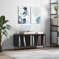Berkfield Home Record Cabinet Black 100x38x48 cm Engineered Wood | Size: 100 x 38 x 48 cm