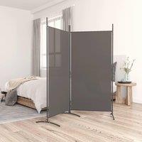 Berkfield Home 2-Panel Room Divider Anthracite 175x180 cm Fabric in Black