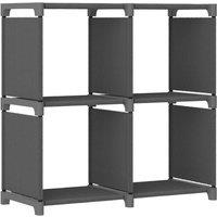 Berkfield Home 4-Cube Display Shelf Grey 69x30x72.5 cm Fabric