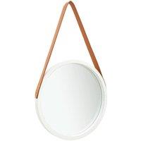 Berkfield Home Wall Mirror with Strap 40 cm White