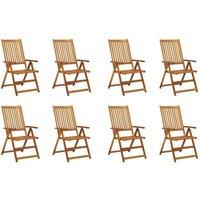 Berkfield Home Folding Garden Chairs 8 pcs Solid Acacia Wood in Brown