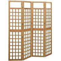 Berkfield Home 4-Panel Room Divider/Trellis Solid Fir Wood 161x180 cm in Brown