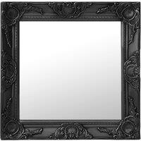 Berkfield Home Wall Mirror Baroque Style 50x50 cm Black