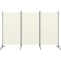 Berkfield Home 3-Panel Room Divider Cream White 260x180 cm in Beige