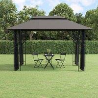 Berkfield Home Gazebo with Sidewalls Anthracite 400x300x270 cm Steel in Black | Size: 400 x 300 x 270 cm